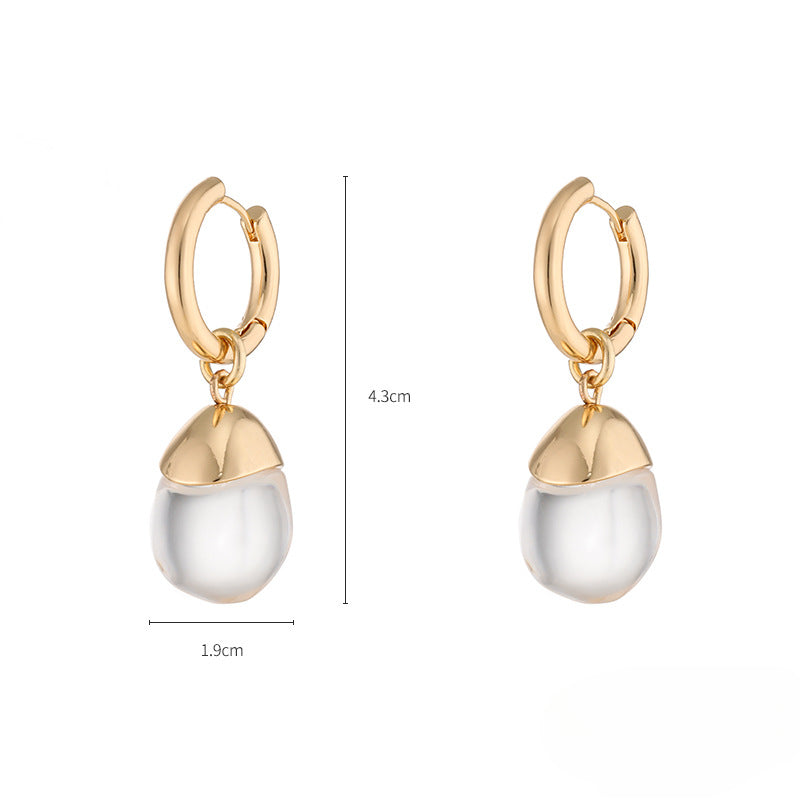 Wholesale Alloy Dot Diamond Transparent Resin Personality Earrings ACC-ES-KJ021