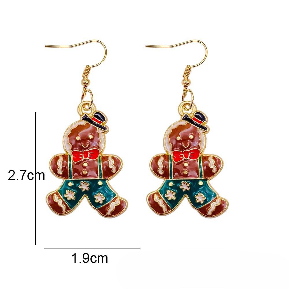 Wholesale Christmas Tree Santa Claus Bell Alloy Oil Drop Earrings ACC-ES-ChenY044