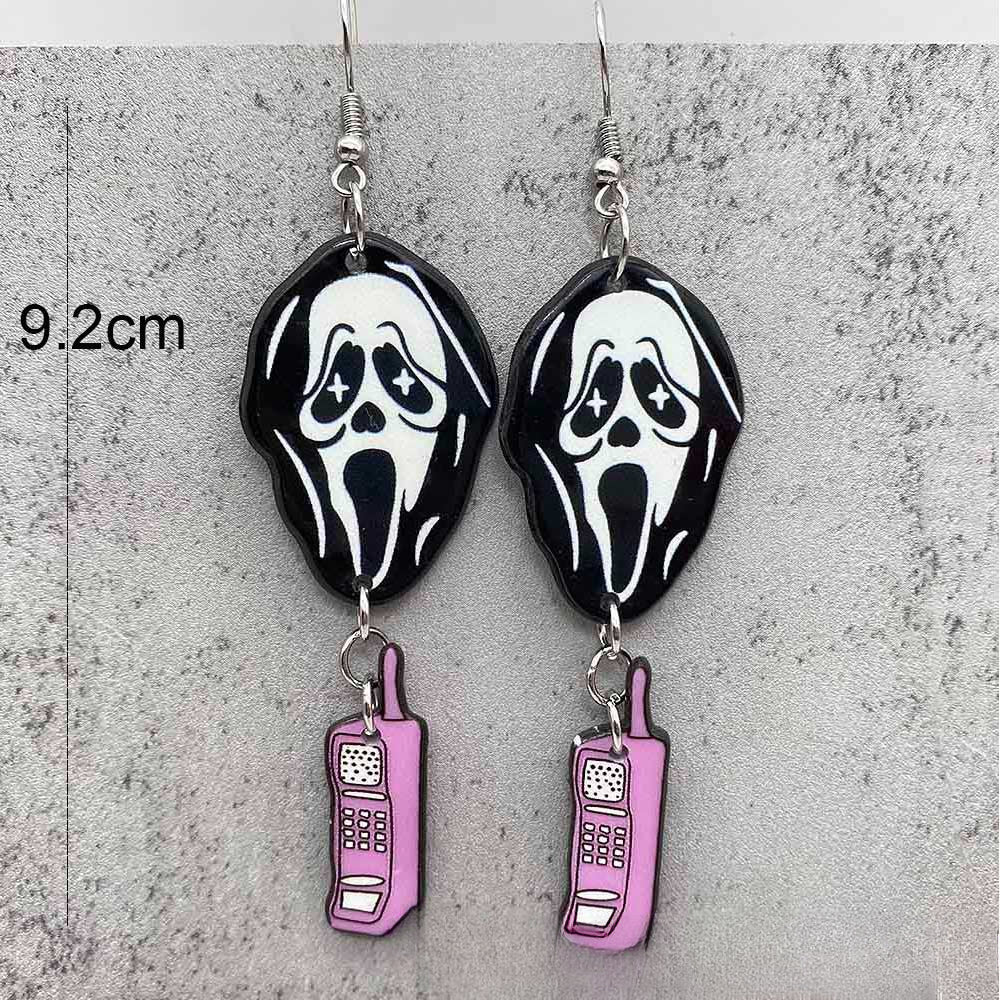 Wholesale Halloween Candy Basket Cowboy Ghost Face Acrylic Earrings ACC-ES-ChenY042
