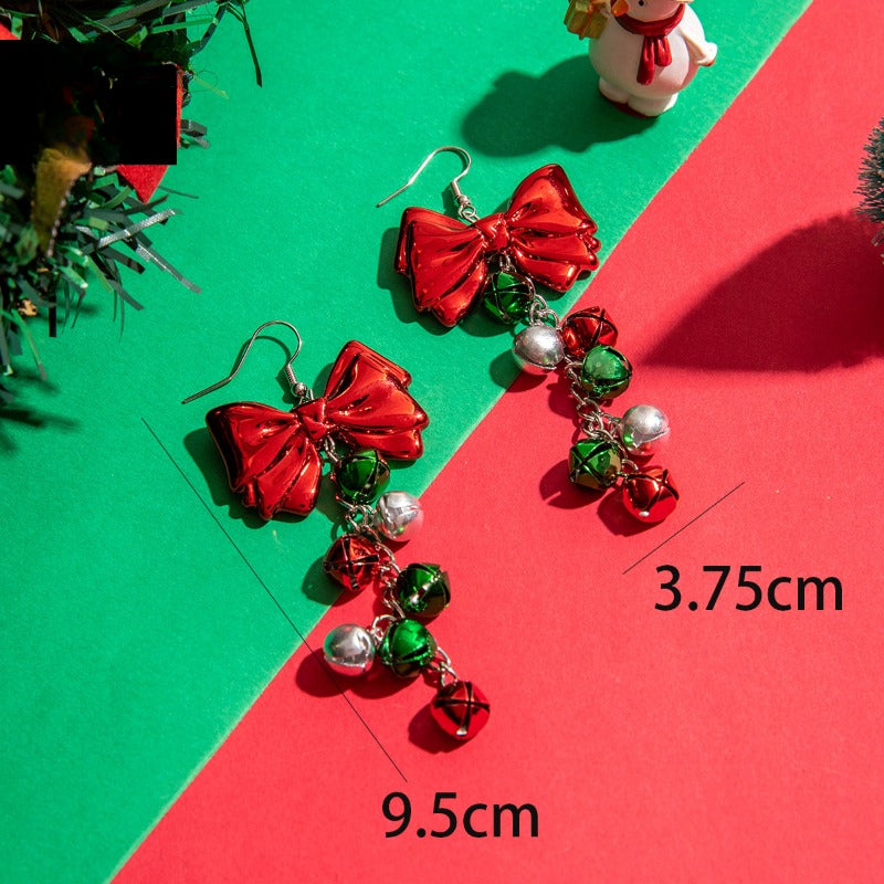 Wholesale Christmas Bow Colorful Bell Earrings ACC-ES-YongG005
