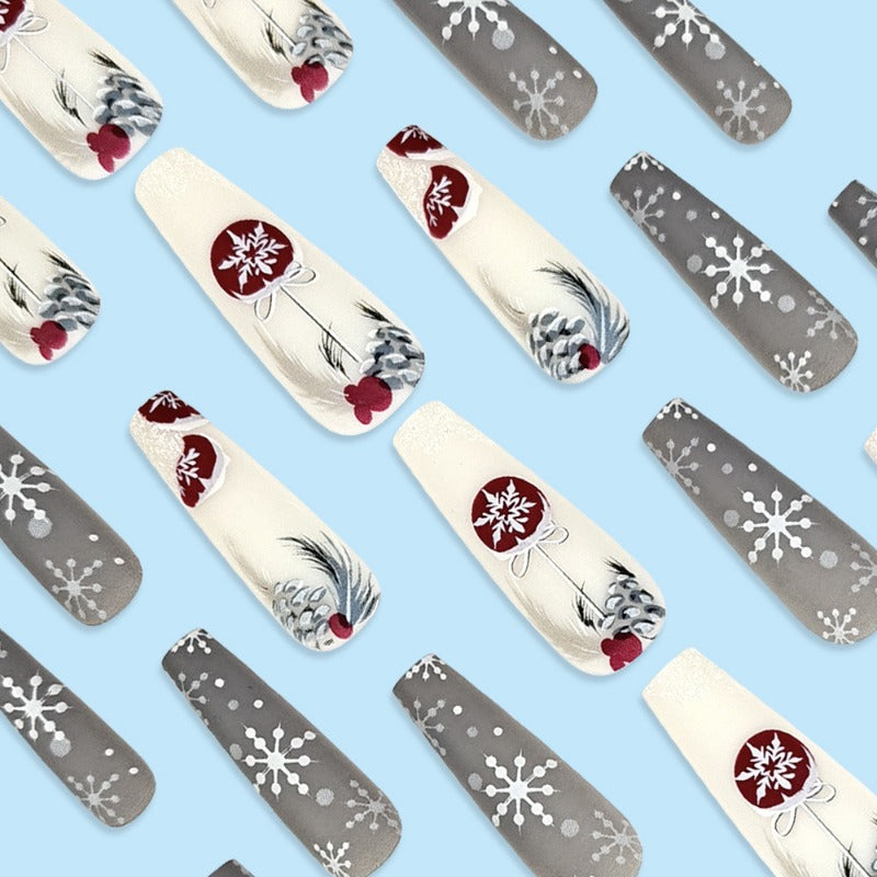 Wholesale 24 Pieces/box Christmas Balls Nails Kits Nail Stickers ACC-NS-QXJ032