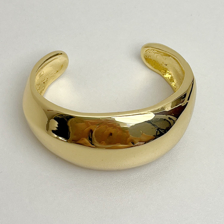 Wholesale Wide Version Metal Curved Glossy Bracelet Open Bracelet ACC-BT-SZL001