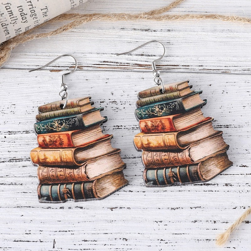 Wholesale Back To School Season Graduation Season Book Pendant Earrings ACC-ES-ChuLian118