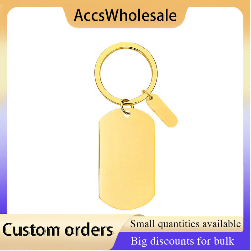 Custom Keychain with Laser Engraved Text or Logo - Multi-color Small Strip Metal Keychain