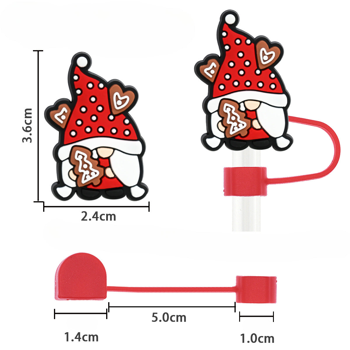 Wholesale Random 100pcs Christmas 10mm PVC Soft Straw Tube Cap ACC-SCR-RYY077