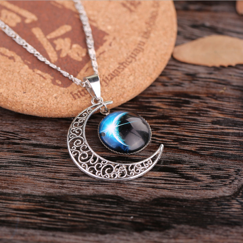 Wholesale Starry Sky Moon Time Gem Alloy Necklaces ACC-NE-SuRen001