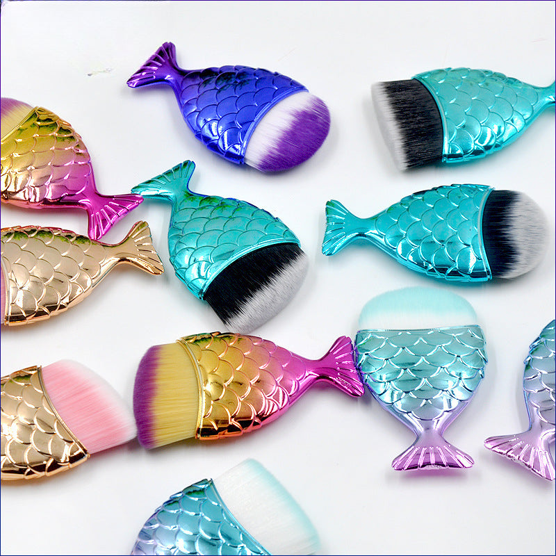 Wholesale Single Mermaid Tail Foundation Brush Makeup Brush Blush Brush Beauty Makeup Tools ACC-MB-LXY002