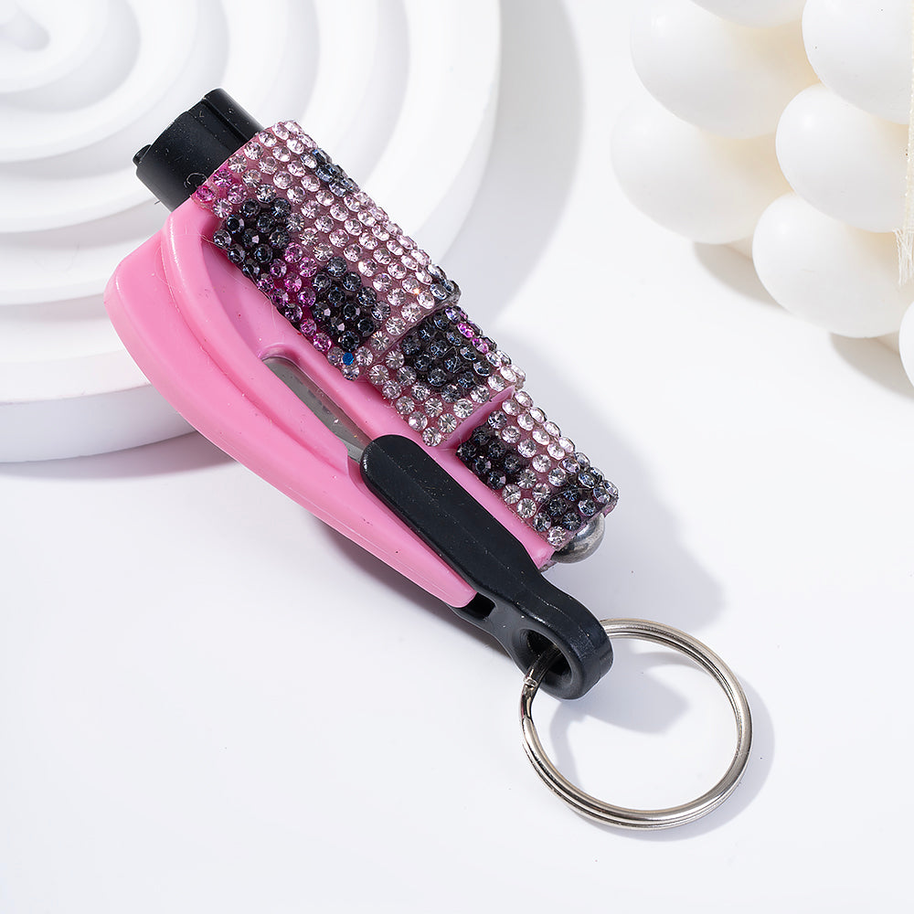 Wholesale Mini Car Hammer Seat Belt Release Keychain with Drill ACCVIP-KC-ZhiYa013