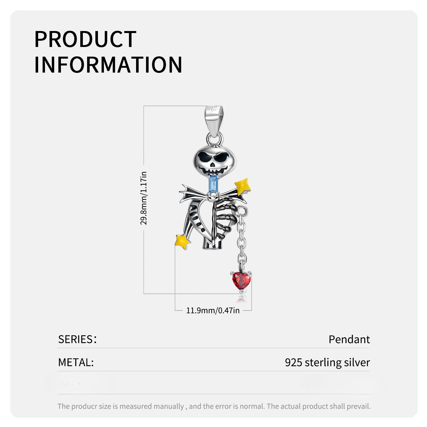 Wholesale S925 Sterling Silver Skull Pendant Choker Necklaces ACC-NE-MC007