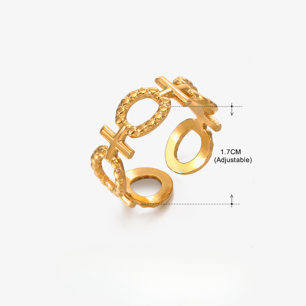 Wholesale Gold Plated Rings Stainless Steel Rings Hollow Open Adjustable Rings ACC-RS-JiaLi007