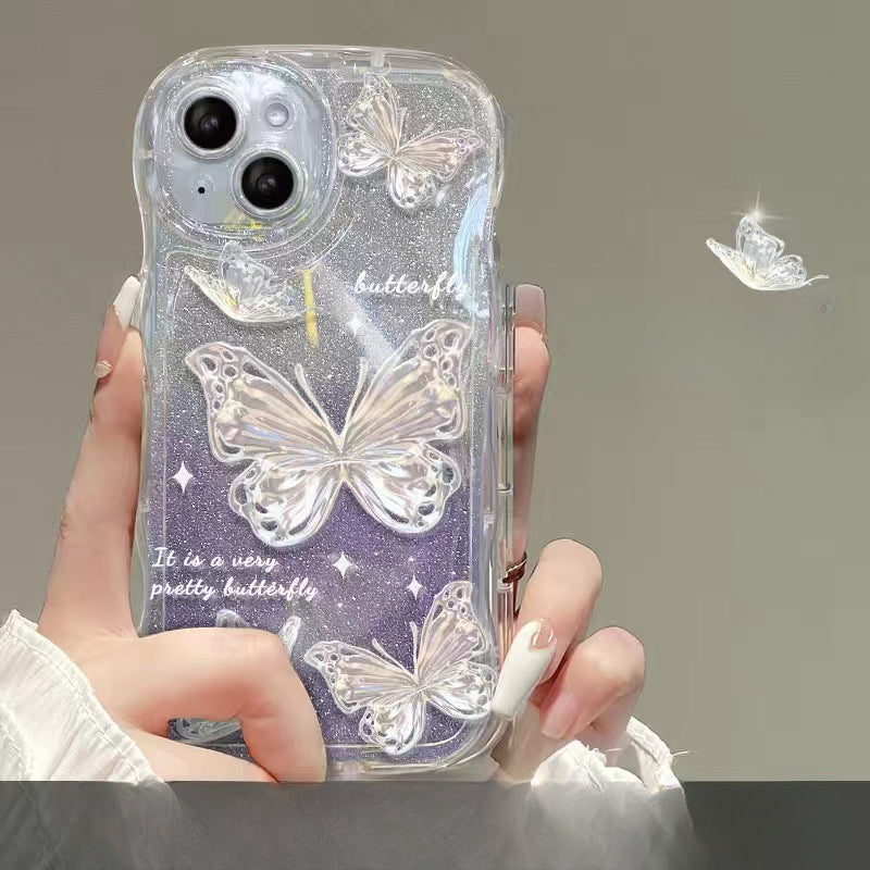 Wholesale Wave Butterfly Silicone Glitter Soft Shell Phone Case ACC-PC-ShanShan004