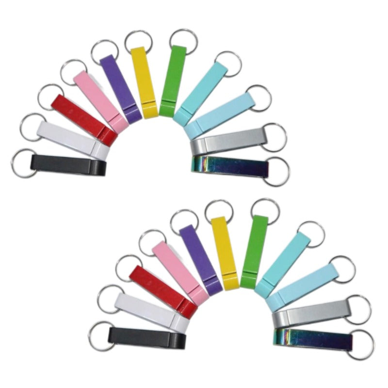 Wholesale 22pcs/set Macaron Color Bottle Opener Aluminum Alloy Keychain ACCHW-KC-KaBiao019
