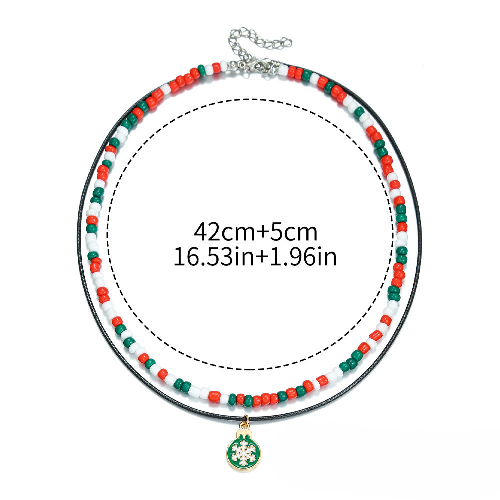 Wholesale Christmas Acrylic Rice Bead Necklaces ACC-NE-Zhey003
