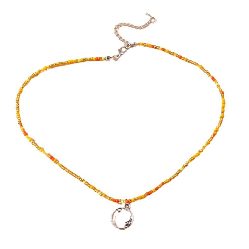 Wholesale 7pcs Vintage Sun Moon Rice Bead Necklace Set ACC-NE-YueSen022