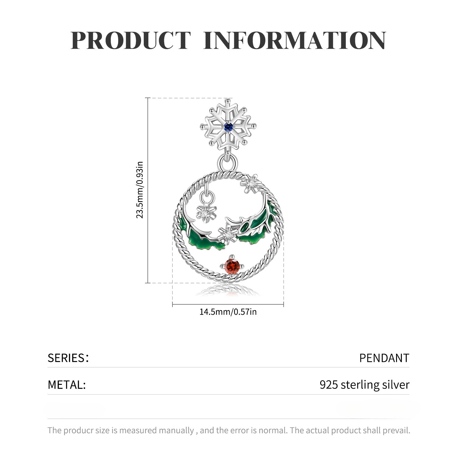 Wholesale Christmas Snowflake 925 Silver Necklaces ACC-NE-MC004