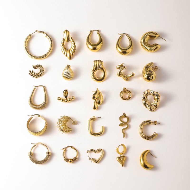 Wholesale Titanium Steel Love Circle Irregular Earrings ACC-ES-RuiX011