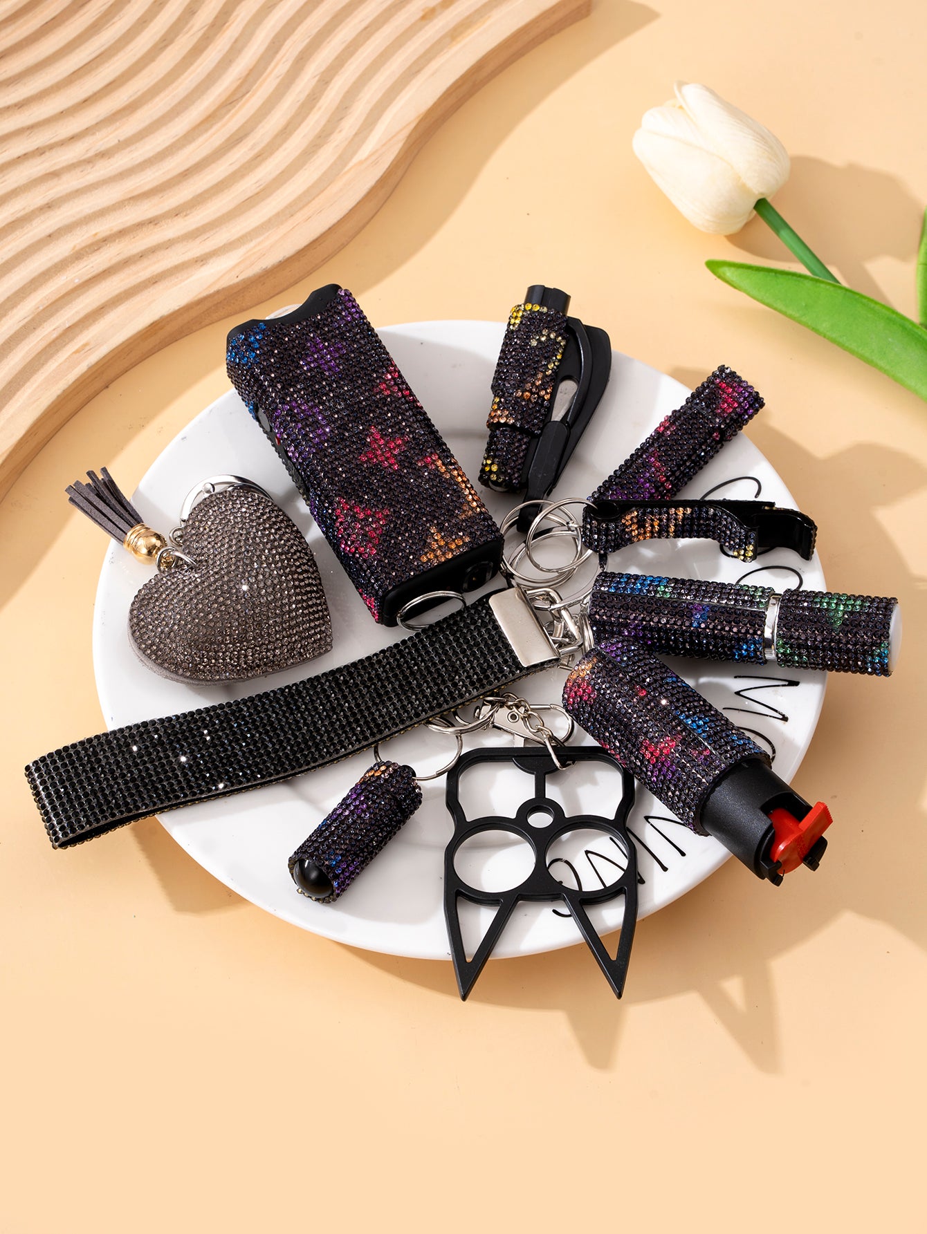 Wholesale Outdoor DIY Keychain 11-piece Set Jewelry Accessories Bottle Convenient Keychain Pendant ACCVIP-KC-ZhiYa020