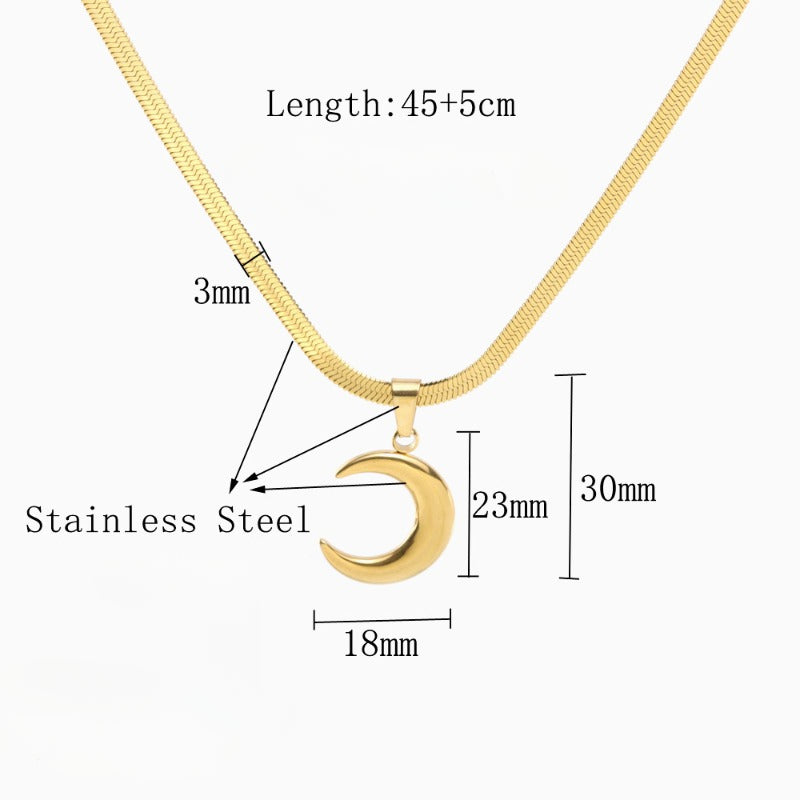 Wholesale Titanium Steel Moon Necklace ACC-NE-FeiLing007