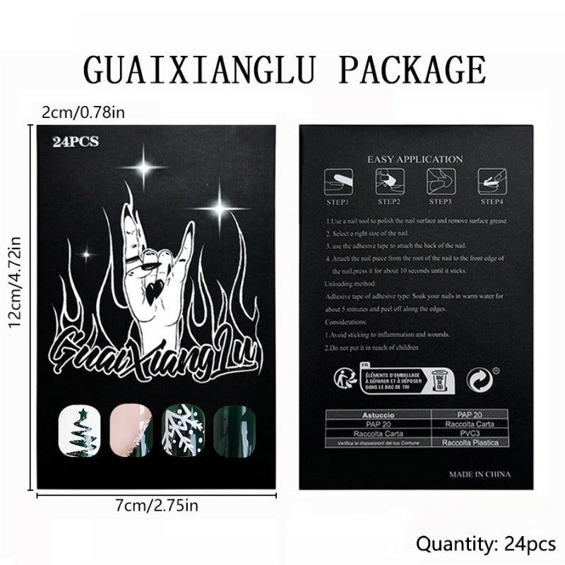 Wholesale 24 Pieces/box Christmas Tree Snowflake Nails Kits Nail Stickers ACC-NS-GuaiXL120