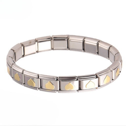 Wholesale Italian Charm Bracelet 9mm DIY Splicing Removable Stainless Steel Love Heart Composable Bracelet ACC-BT-XY034