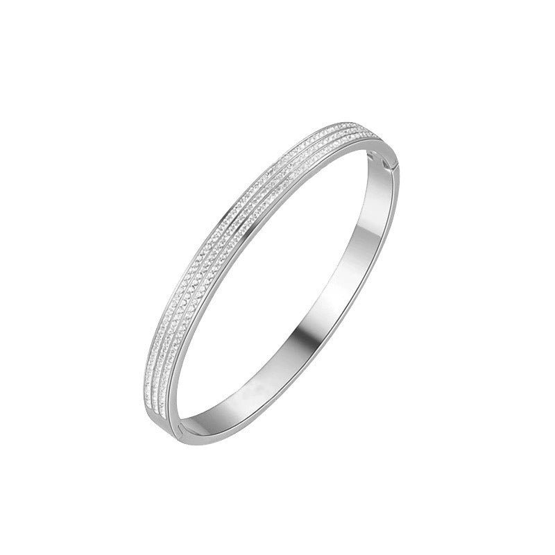 Wholesale Light Luxury Full Diamond Titanium Steel Bracelet ACC-BT-XKL003