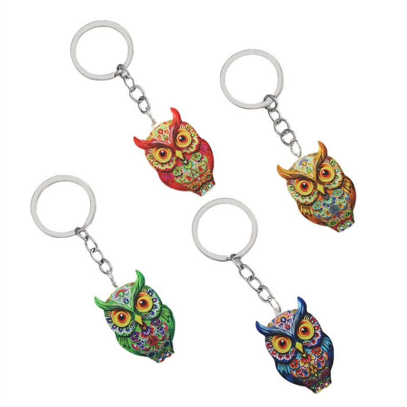 Wholesale 3D Pattern Flat Owl Keychain ACC-KC-RongRui022