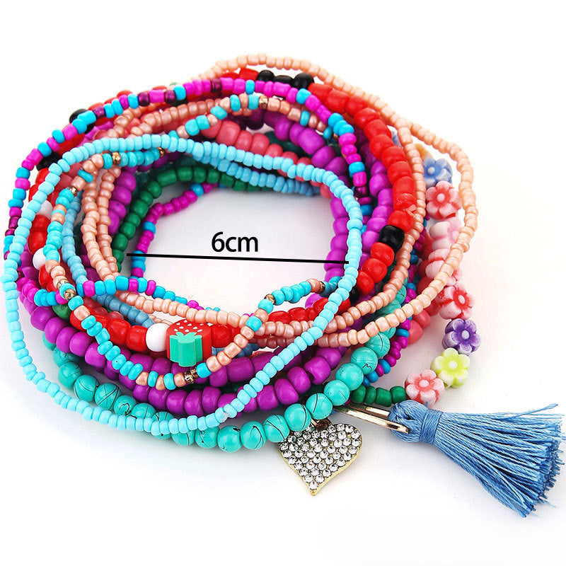 Wholesale 13pcs Hand Woven Rice Bead Strawberry Bracelet Set ACC-BT-GuTe003