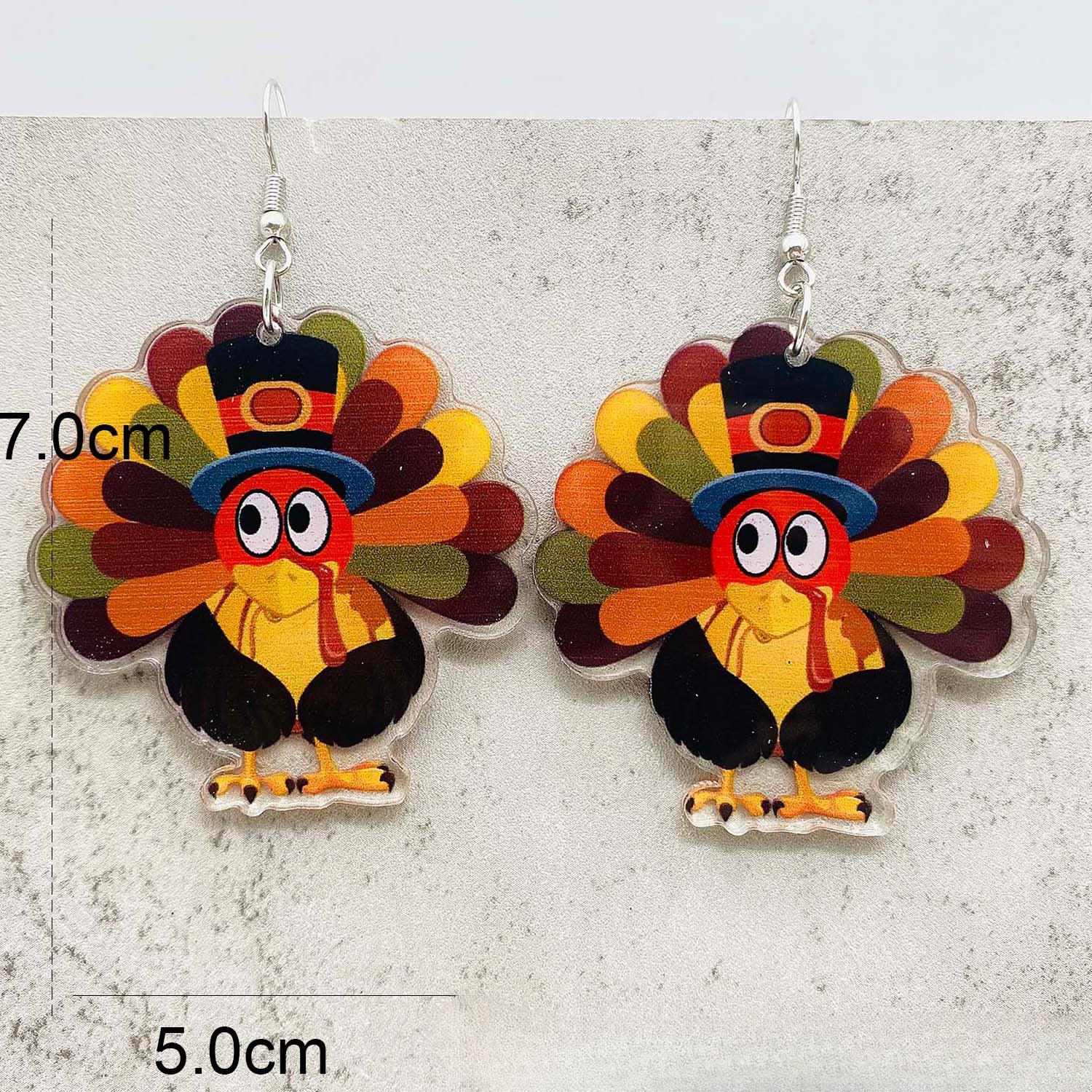 Wholesale Thanksgiving Turkey Pumpkin Acrylic Earrings ACC-ES-ChenY027