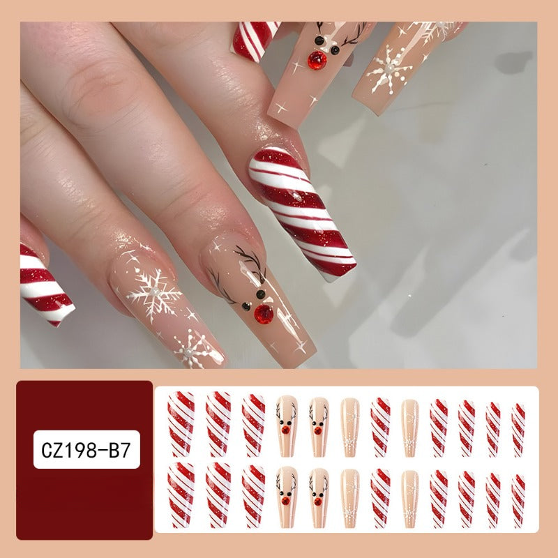 Wholesale 24 Pieces/box Christmas Snowflake Elk Nails Kits Nail Stickers ACC-NS-QXJ030