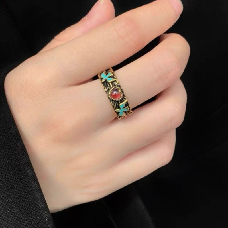 Wholesale Vintage Bird Holding Old Love Flying Goose Open Ring ACC-RS-LanHe003