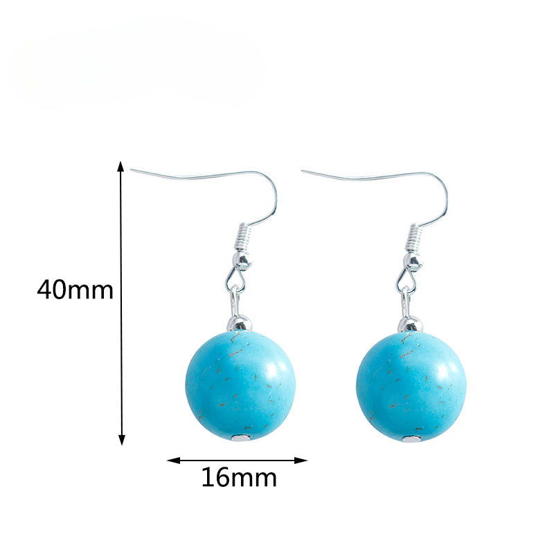 Wholesale Vintage Round Bead Turquoise Bohemian Stud Earrings ACC-ES-YueSen007