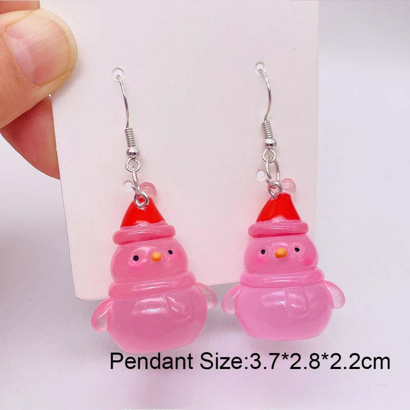 Wholesale Christmas Earrings 3D Christmas Tree Snowman Resin Earrings ACC-ES-ChenY104
