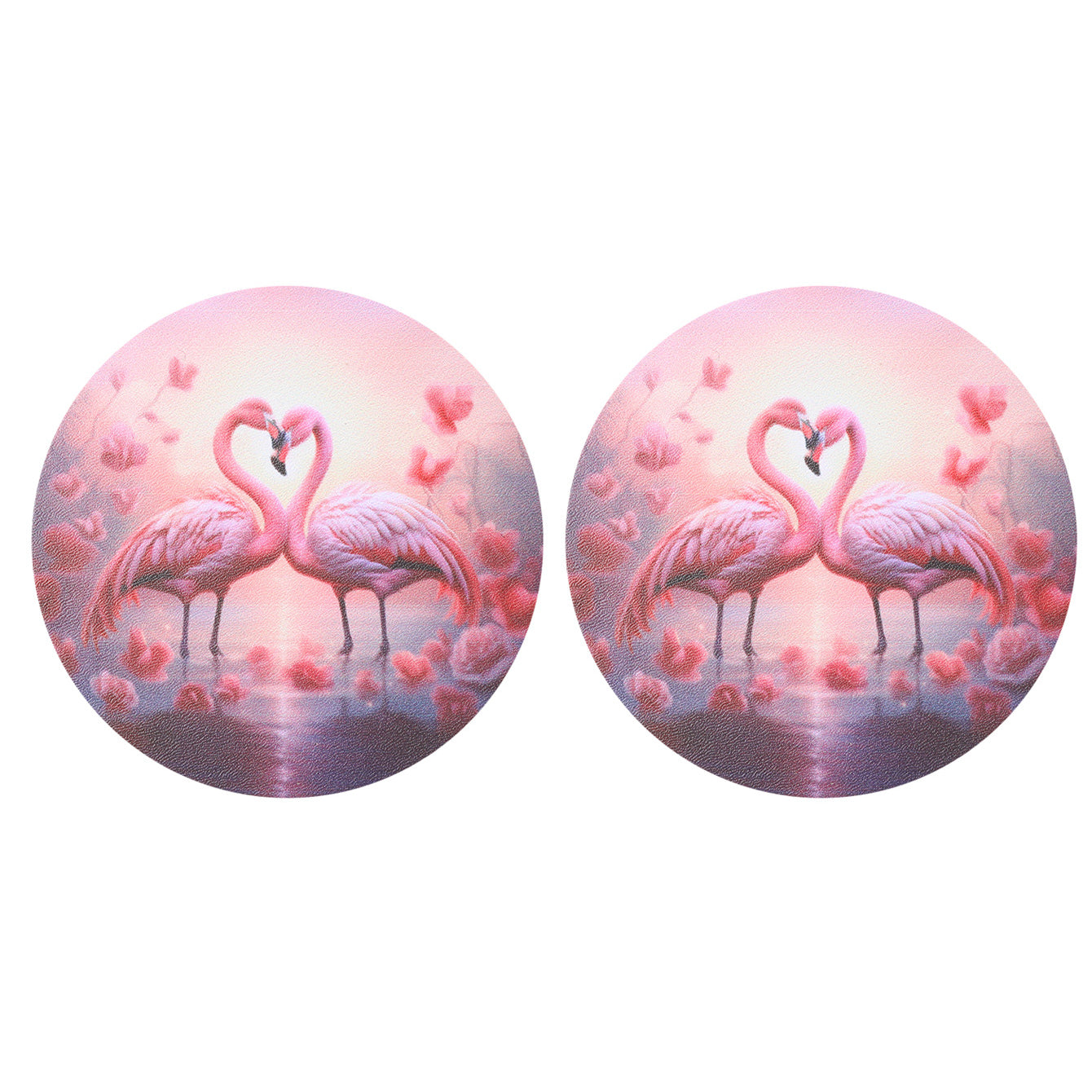 Wholesale Couple Crane Santa Claus Skeleton Pattern Water Absorbing Round Leather Car Cup Cushion ACC-CA-YTian001