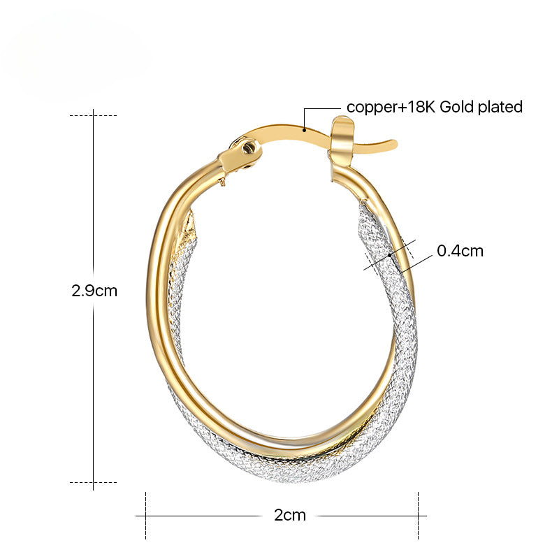 Wholesale Gold and Silver Mixed Color Oval Earrings ACC-ES-MoCai008