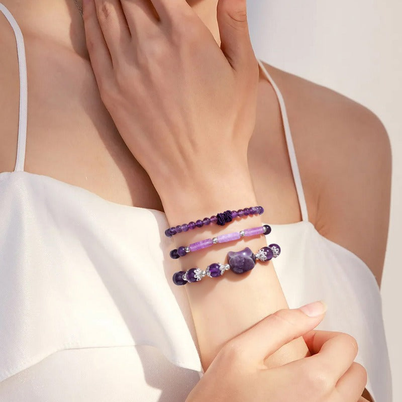 Wholesale Natural Stone Crystal Bracelet Set ACC-BT-YinYi010