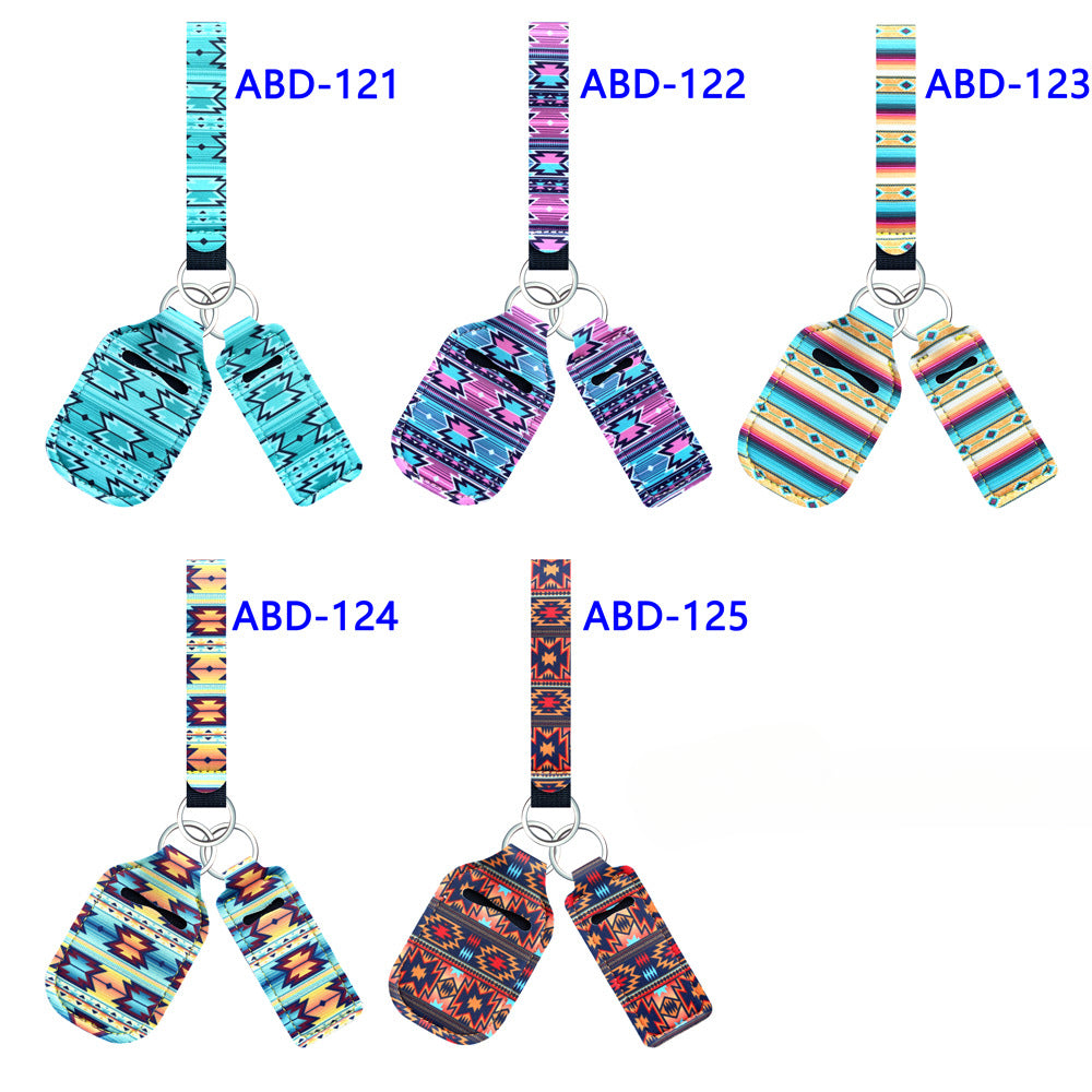 Wholesale 30pcs Aztec Western Style Neoprene Lipstick Case Wrist Strap Keychain Set ACC-KC-XinY002