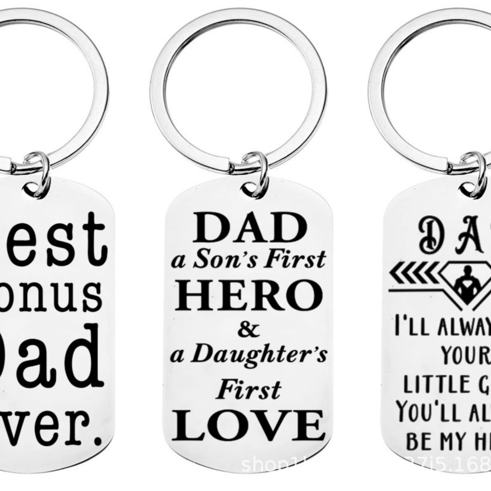 Wholesale Stainless Steel Keychain Engraving Father's Day Commemorative Gift ACC-KC-Chenz007