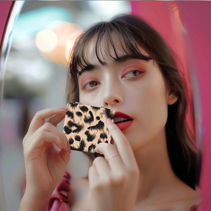 Wholesale Portable Cartoon Foldable Leopard Print Makeup Mirror ACC-MR-JiaS001