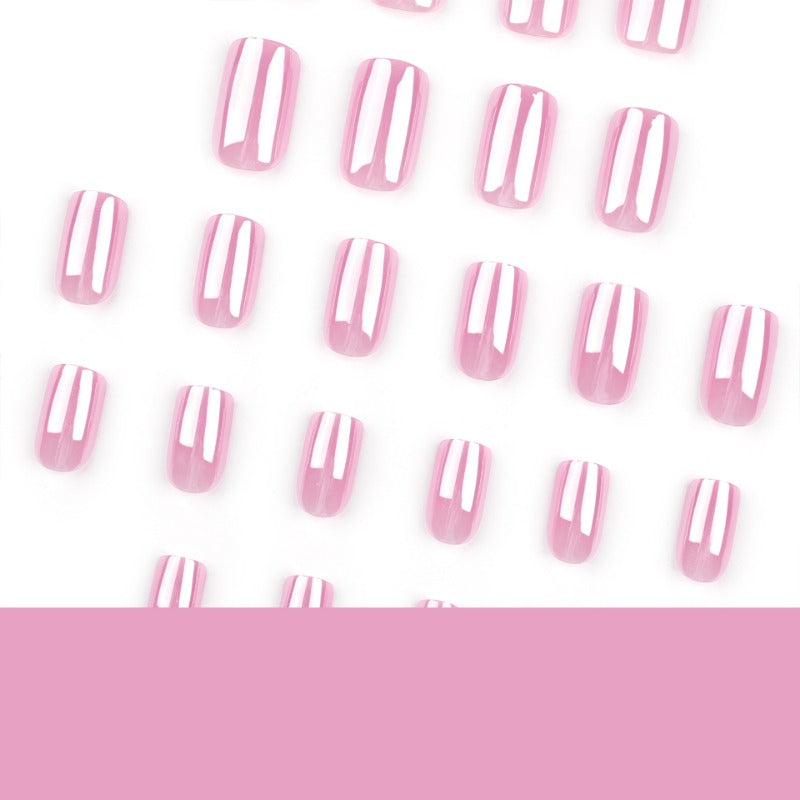 Wholesale 24 Pieces/box Pink Solid Color Nails Kits Nail Stickers ACC-NS-LeFan130