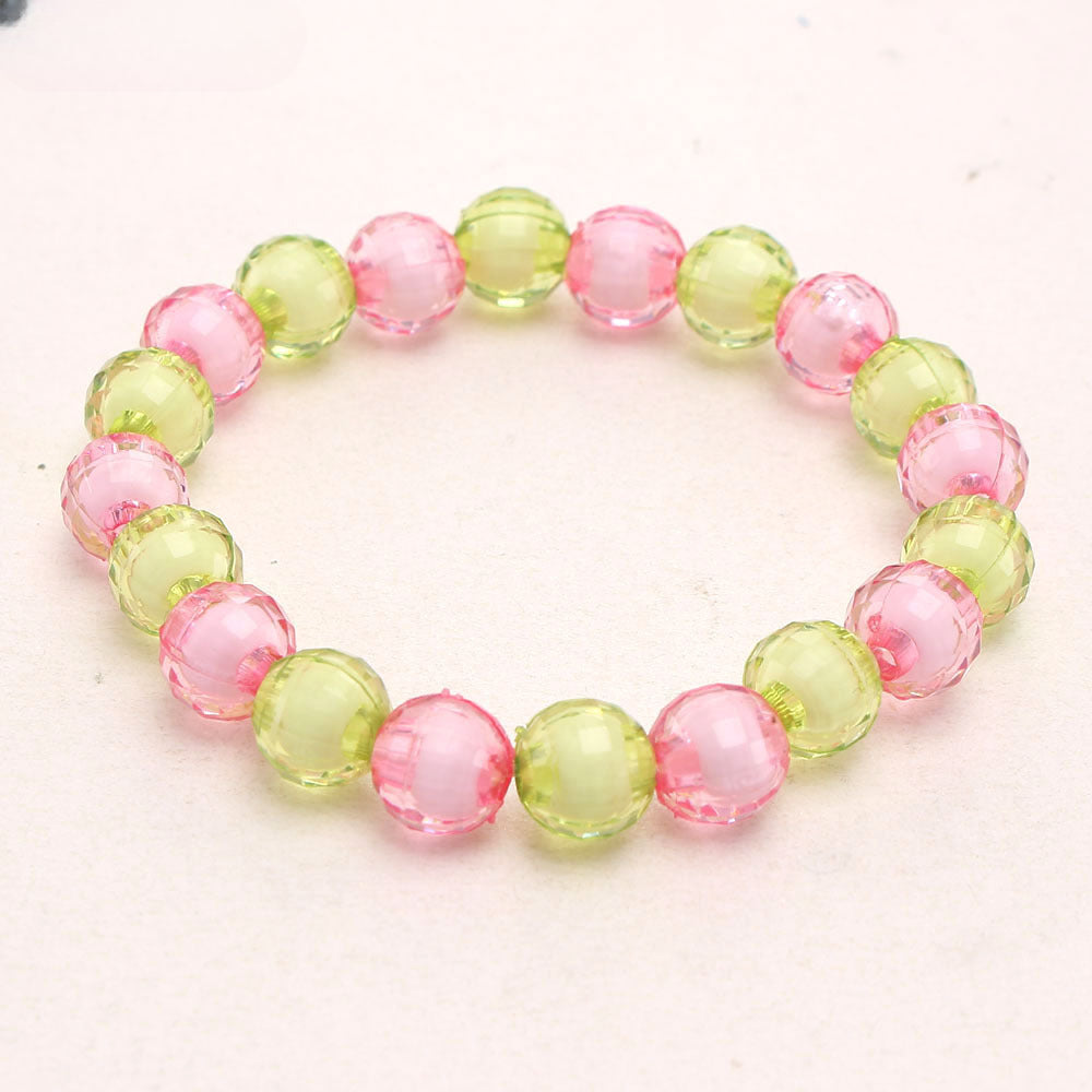 Wholesale Colorful Acrylic Pearl Children's Beaded Bracelet ACC-BT-NiJia003