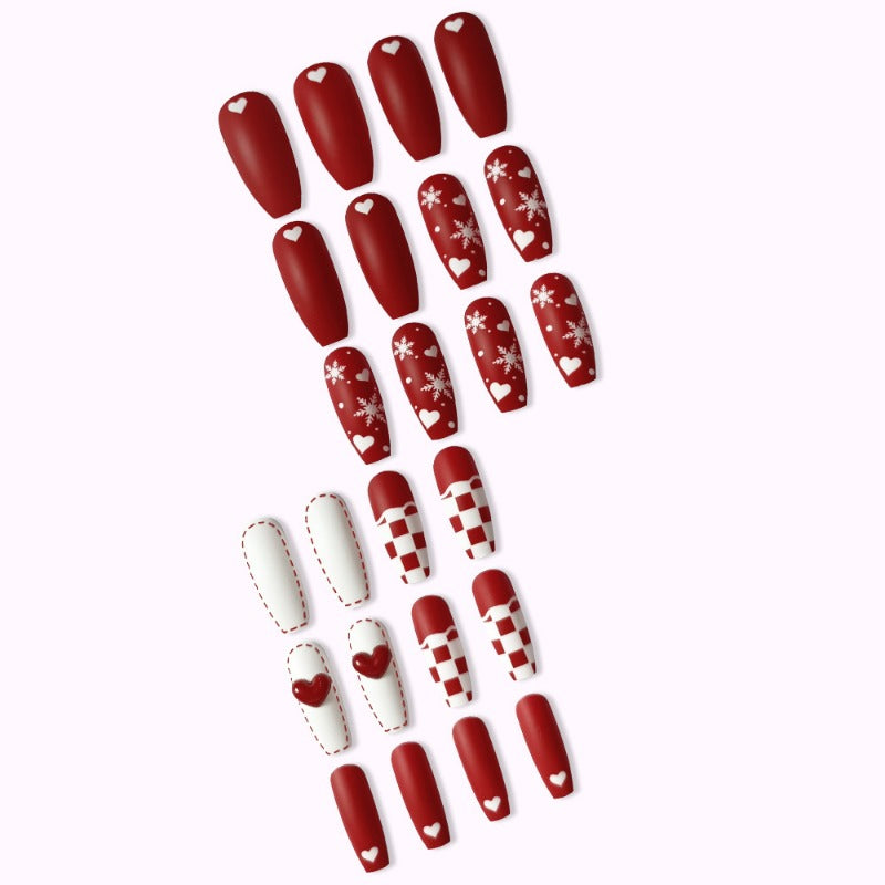 Wholesale 24 Pieces/box Snowflake Love Christmas Nails Kits Nail Stickers ACC-NS-QXJ031