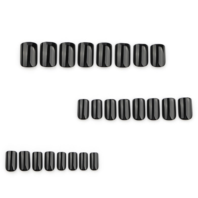 Wholesale 24 Pieces/box Black Solid Color Nails Kits Nail Stickers ACC-NS-LeFan132