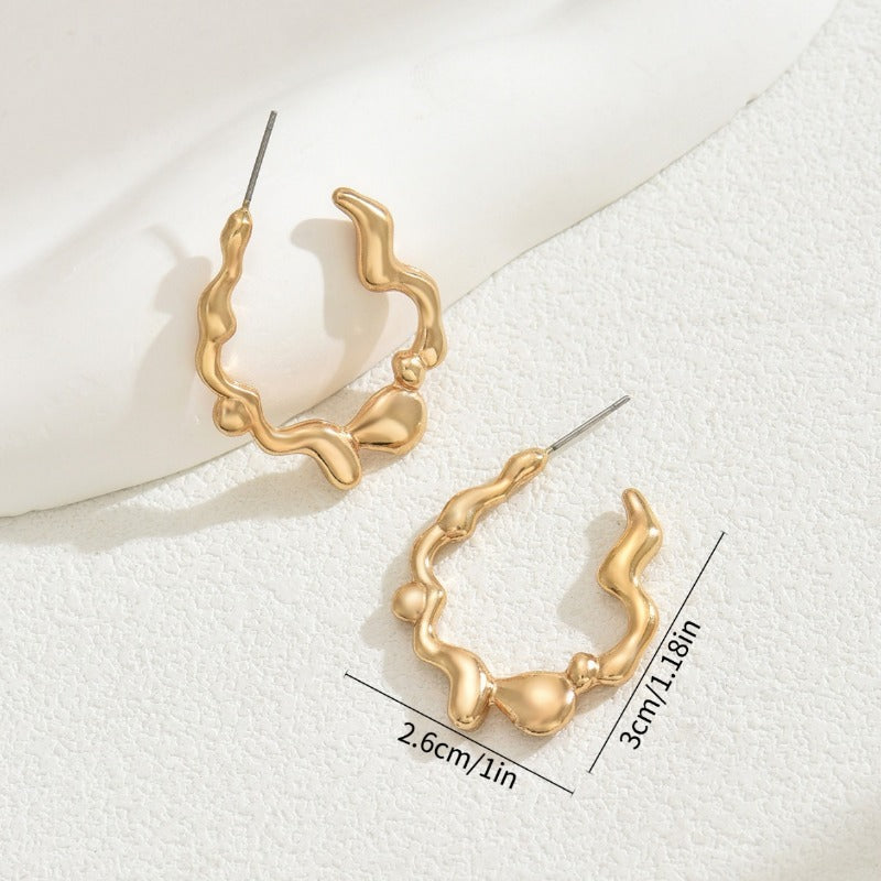 Wholesale Geometric All-match C-shaped Earrings ACC-ES-BaSha013