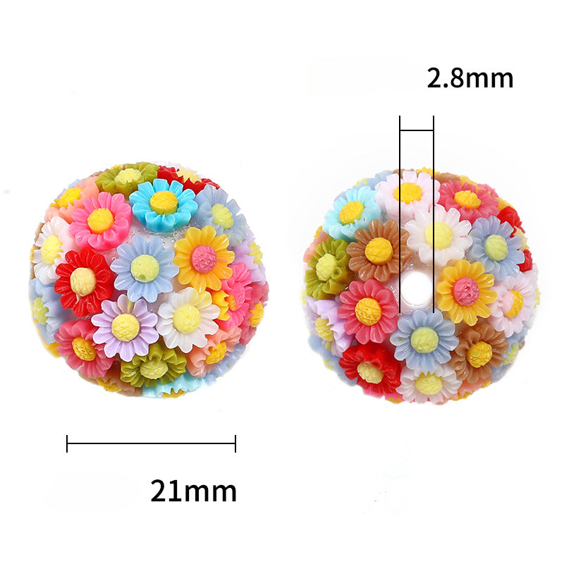 Wholesale 10PCS DIY Acrylic Flower Ball Balls ACC-BDS-LinG001