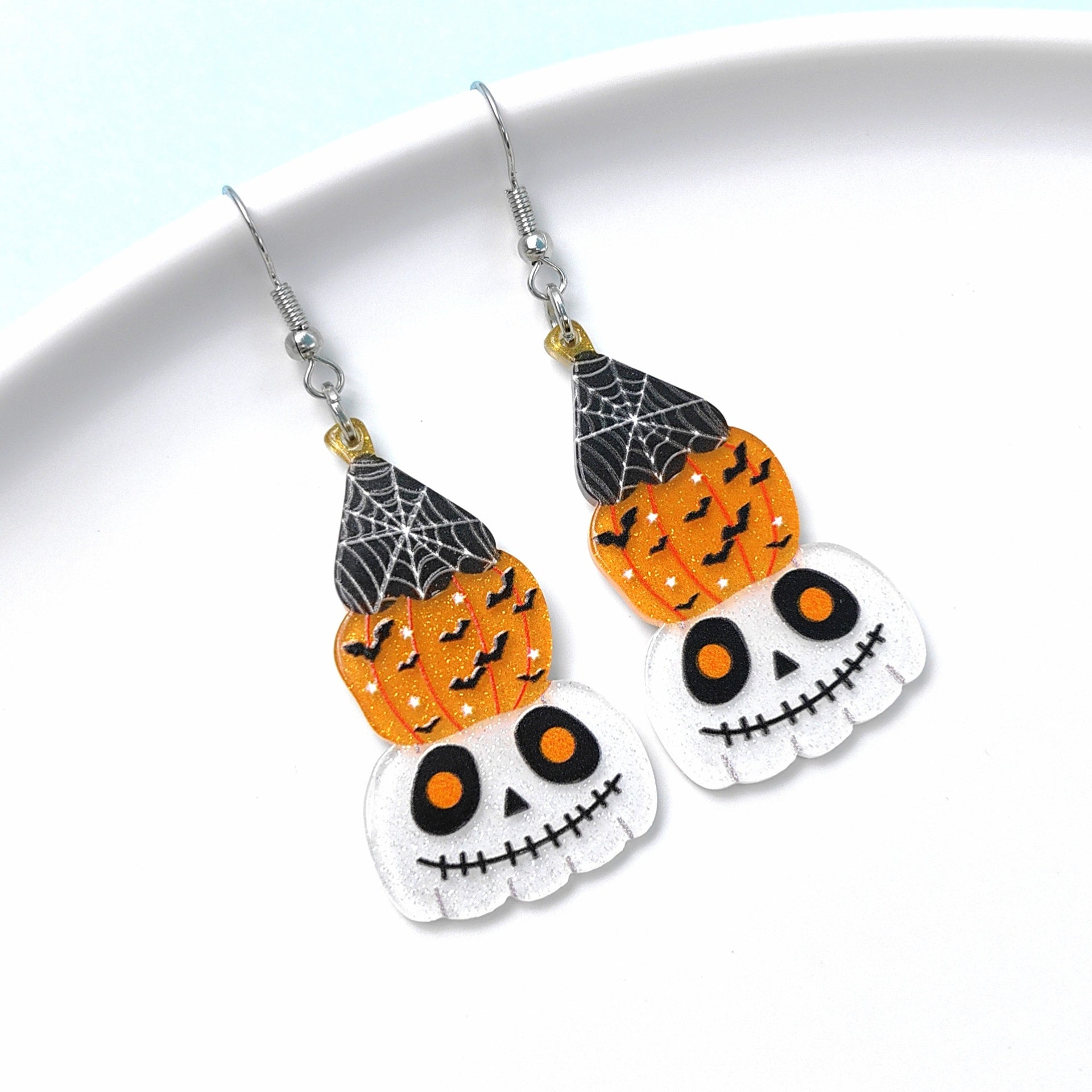 Wholesale Halloween Cartoon Pumpkin Black Cat Ghost Acrylic Earrings ACC-ES-Xizhao008
