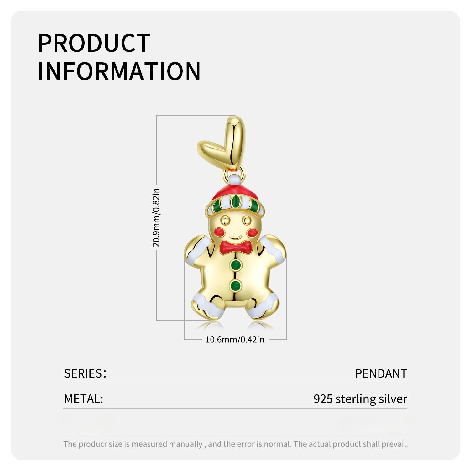 Wholesale S925 Sterling Silver Electroplated 14k Gold Dripping Glue Christmas Necklaces ACC-NE-MC008