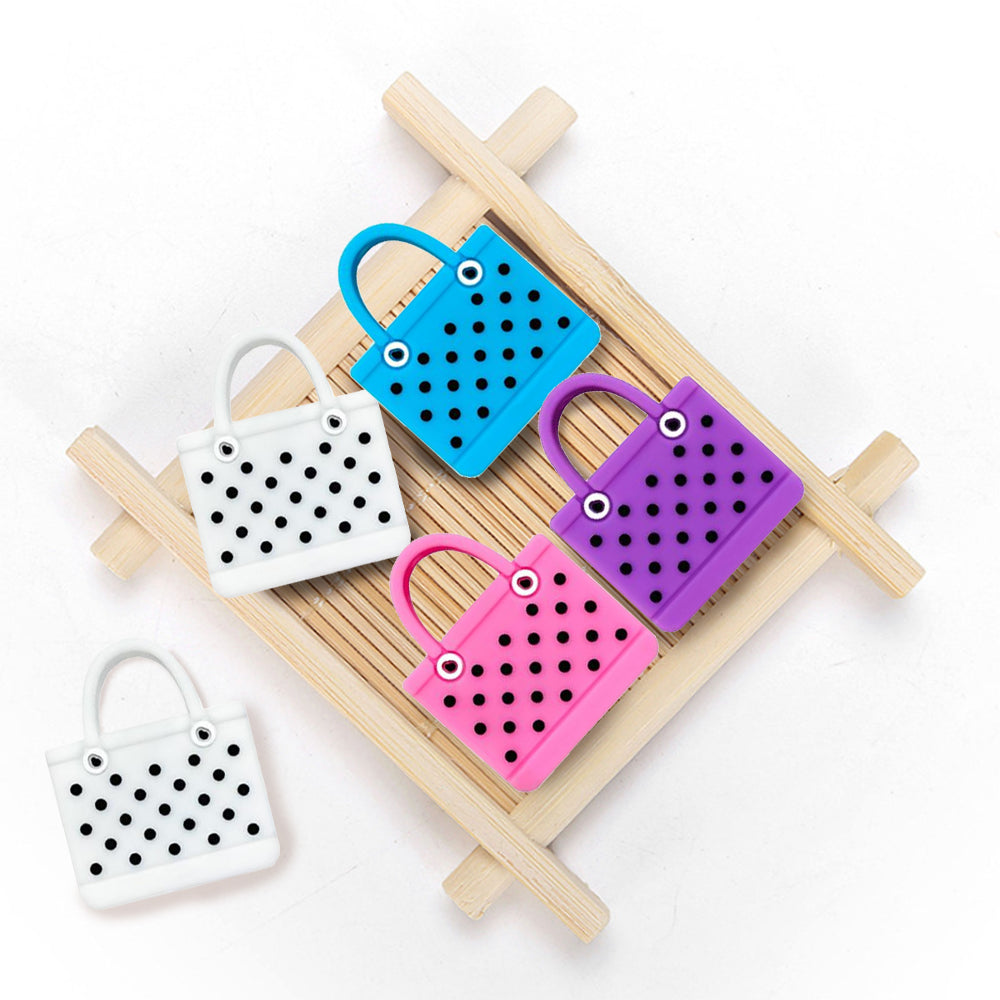 Wholesale 10pcs Cartoon Beach Bag Silicone Beads Focal Beads DIY Bead Pen Accessories ACC-BDS-WDX216