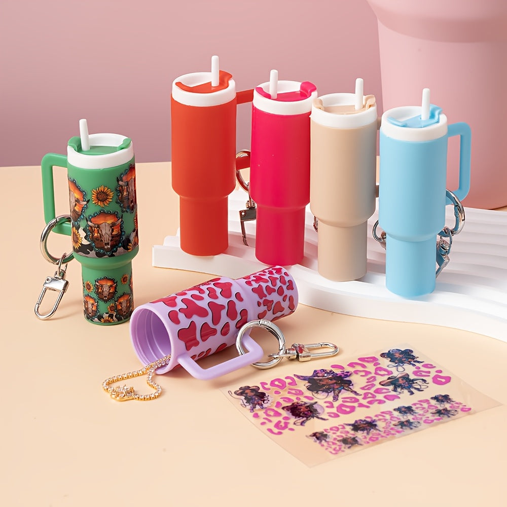 32pcs Western Style UV DTF Wraps Rub on Transfer Stickers 8 Different Style for Mini Tumbler Cup Keychains Accessories DIY Gift Cup Sticker Gift