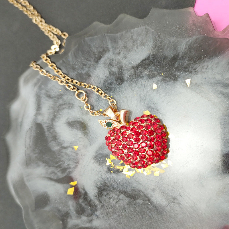 Wholesale Cute Red Diamond Apple Necklace ACC-NE-Xilu003
