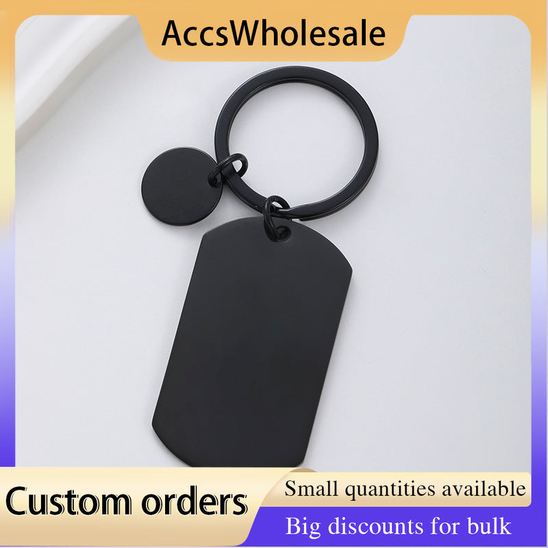 Custom Keychain with Laser Engraved Text or Logo - Multi-color Small Round Metal Keychain